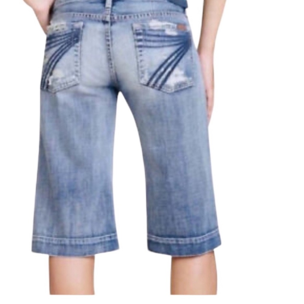 7 For All Mankind Distressed Jean Dojo Bermuda Shorts Size: 27